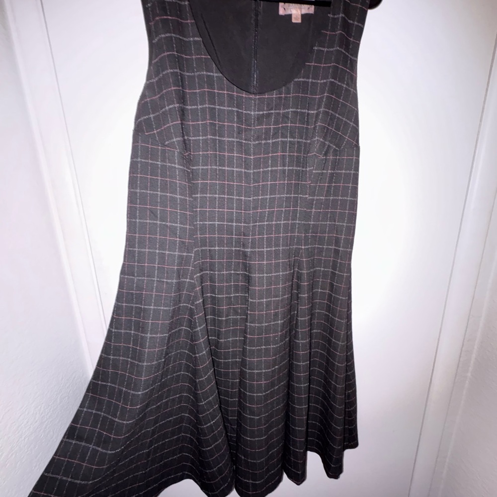 Nanette Lepore Black and White Checkered Midi Dress